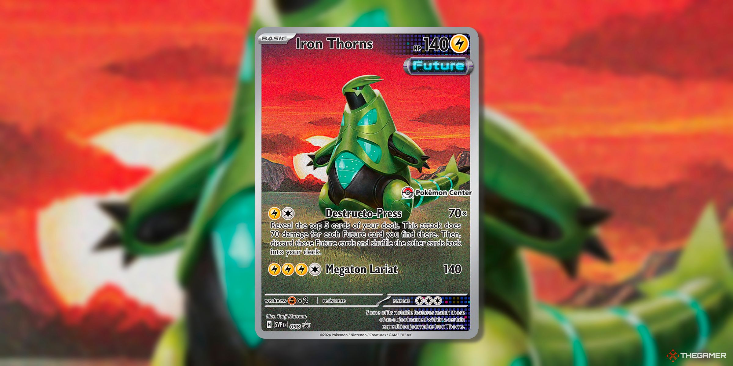 Iron Thorns (98, Pokemon Center Exclusive) Scarlet &amp; Violet Promo Card From The Pokemon TCG.