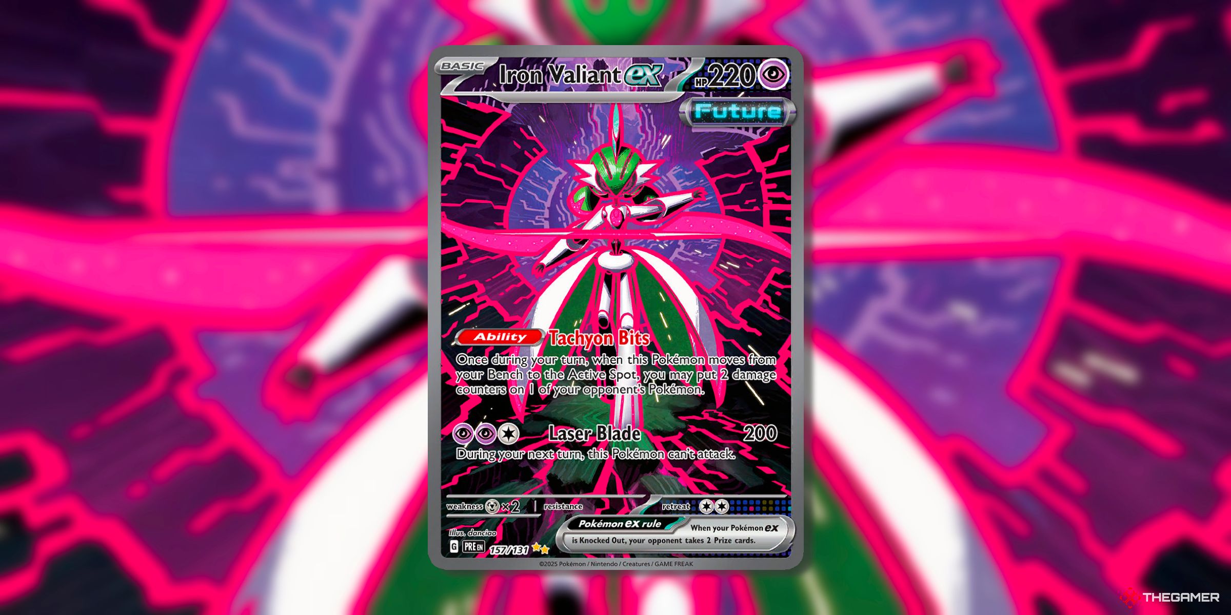 Iron Valiant-ex 157 (Special Illustration Rare) From The Set Prismatic Evolutions Of The Pokemon TCG.