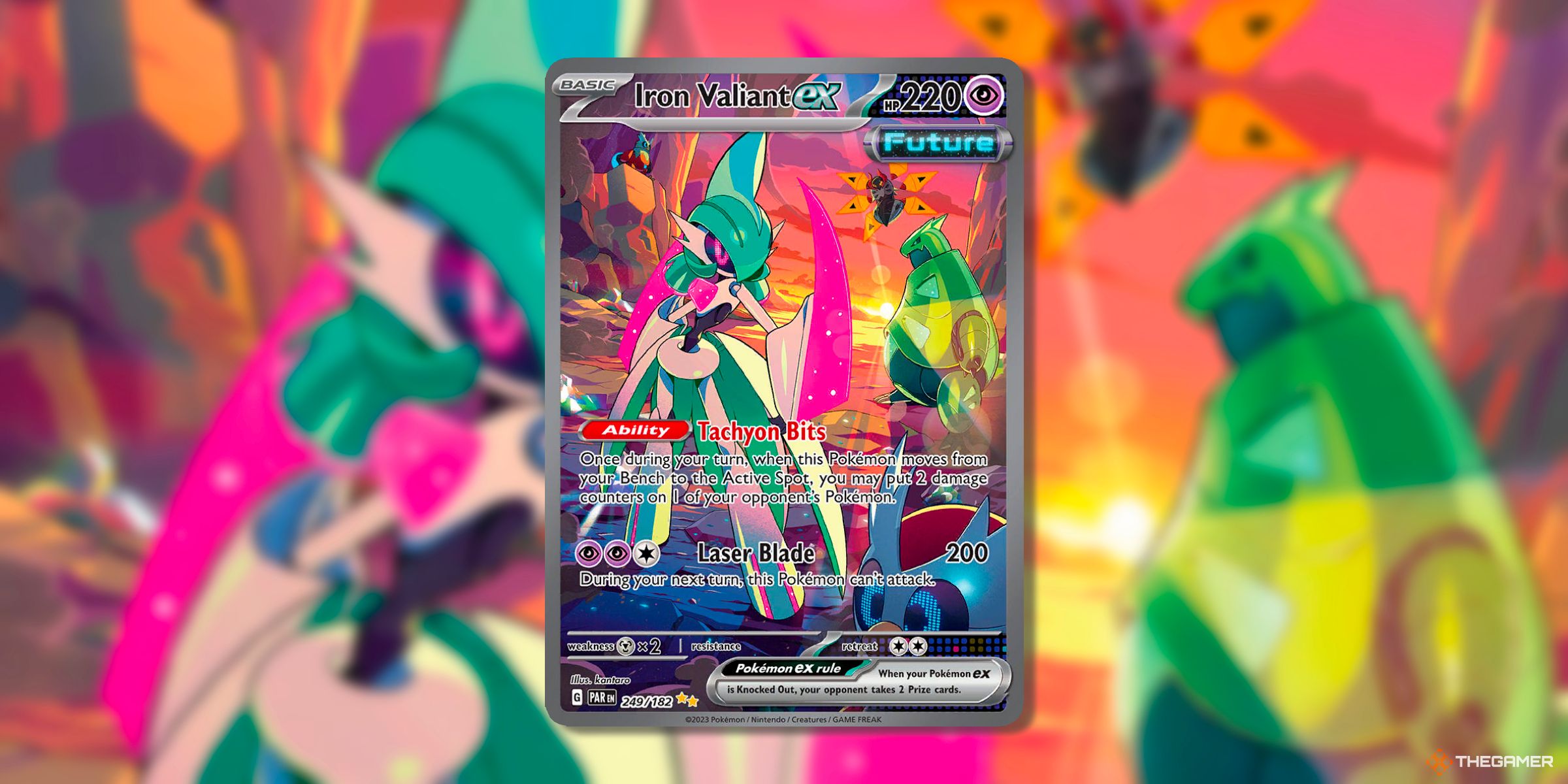Iron Valiant-ex 249 (Special Illustration Rare) From The Set Paradox Rift Of The Pokemon TCG.
