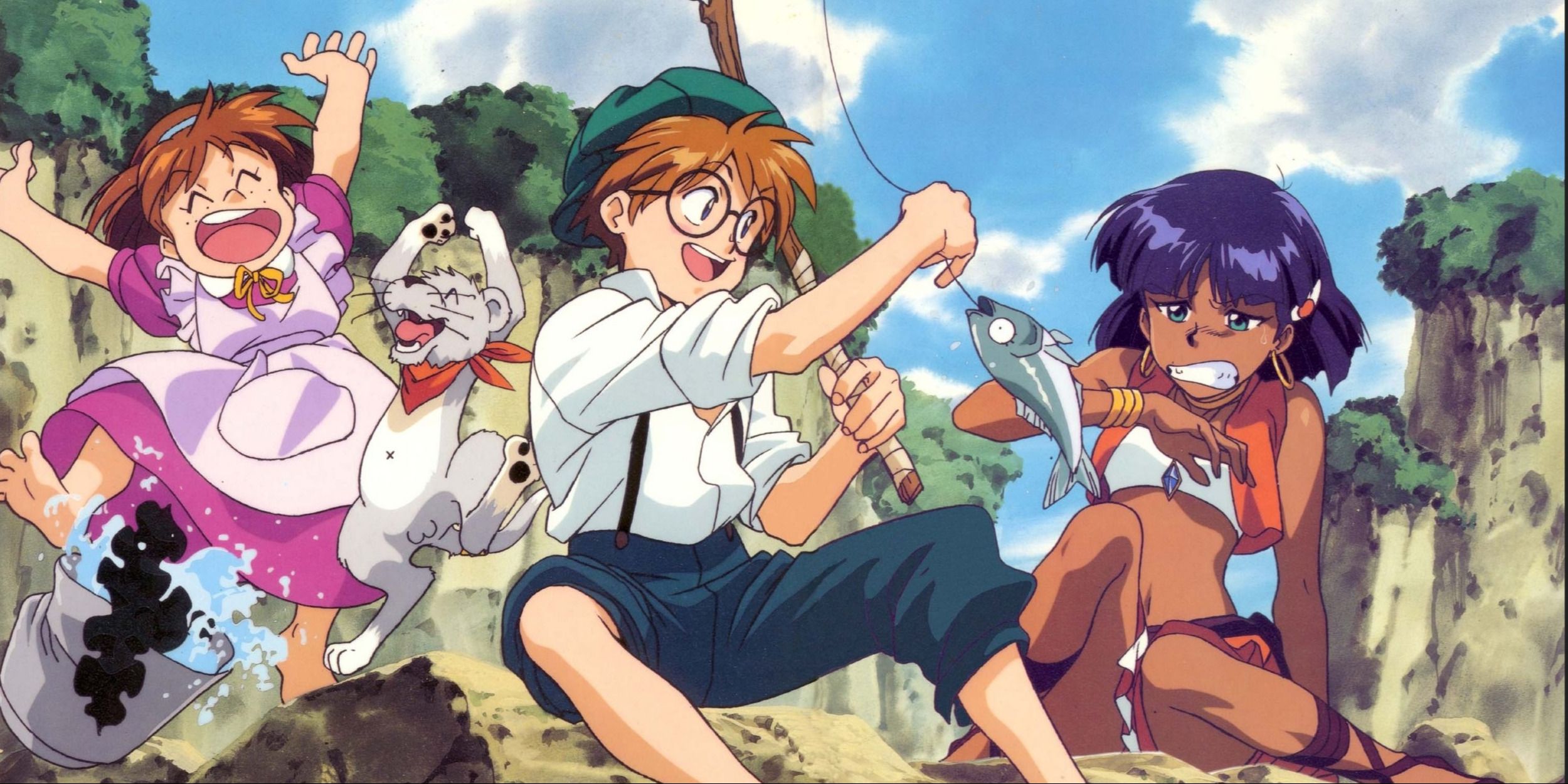Nadia's main character: The secret to catching blue water fish together, Jane grabbed the fish and Nadia took out. Mine and King are celebrating.