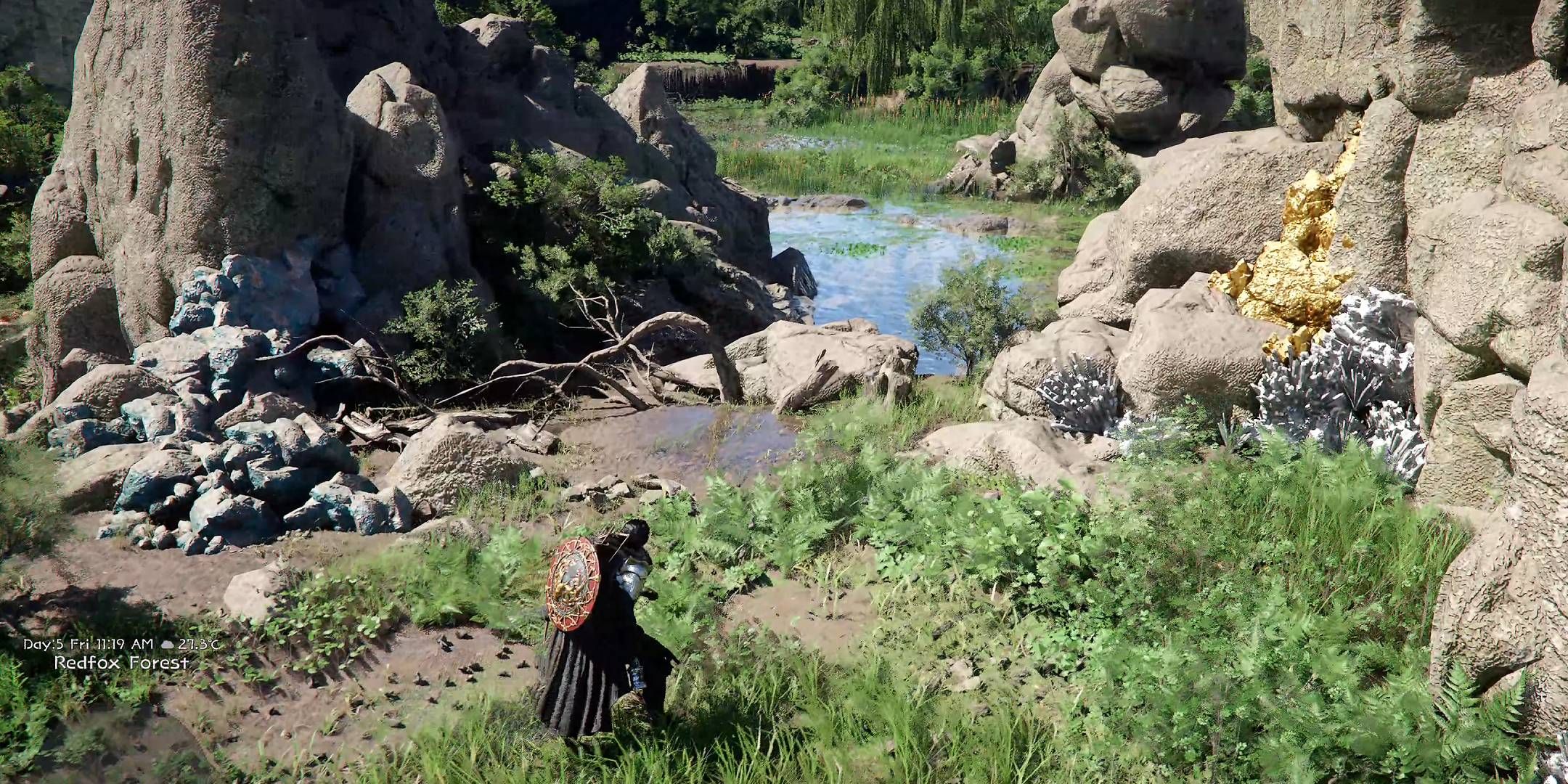 Cliff next to the lake of the Crimson Desert.