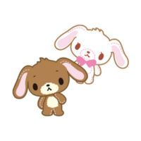 Kurousa &amp; Shirousa Sanrio characters on a white background.