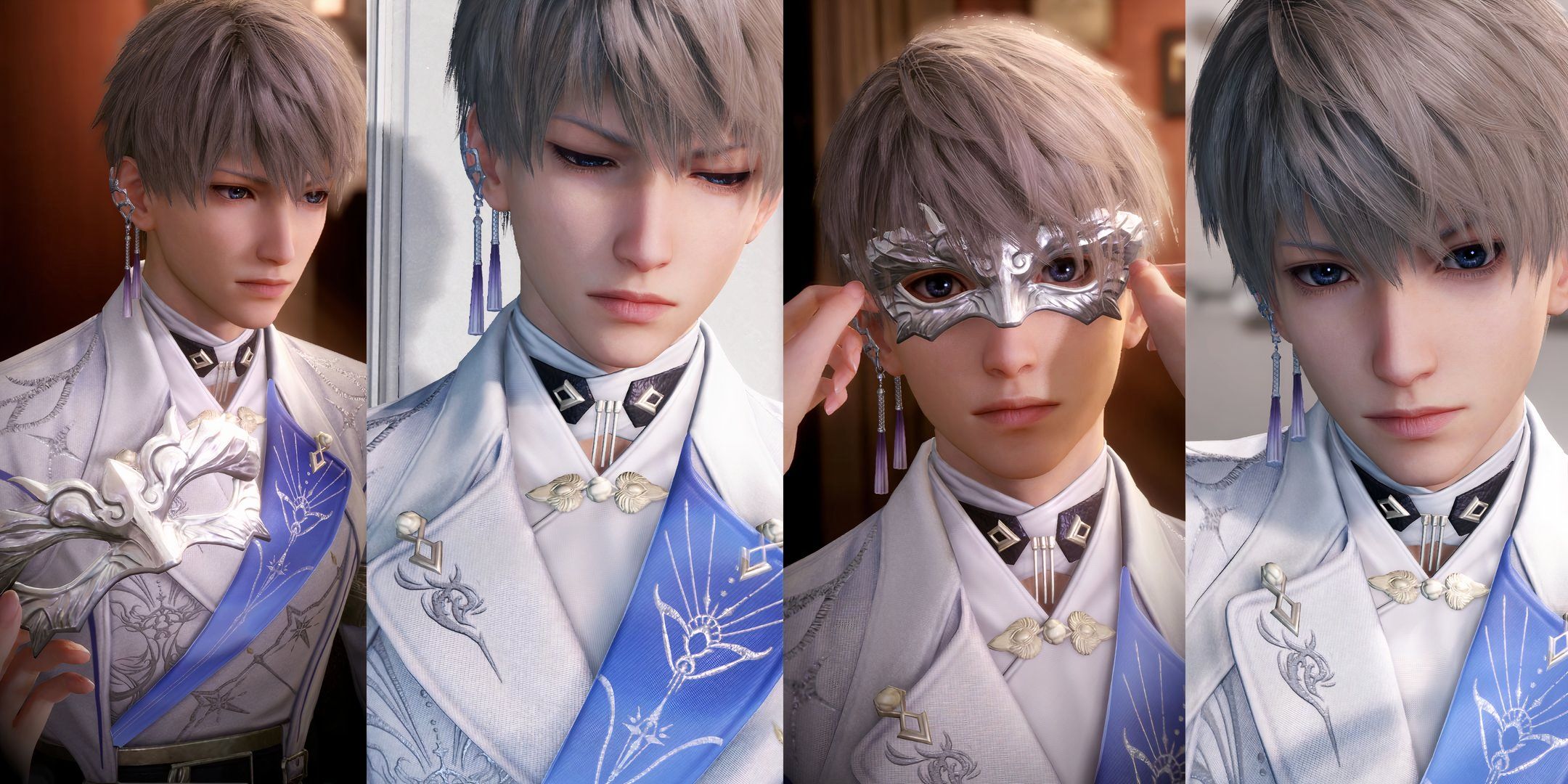 Love And Deepspace: Xavier as Lumiere from his two Myth memories.