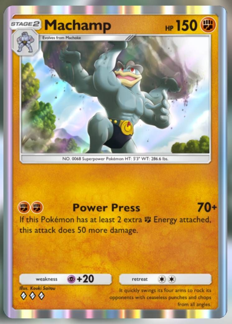 Pokémon TCG pockets shining in a machemp card.
