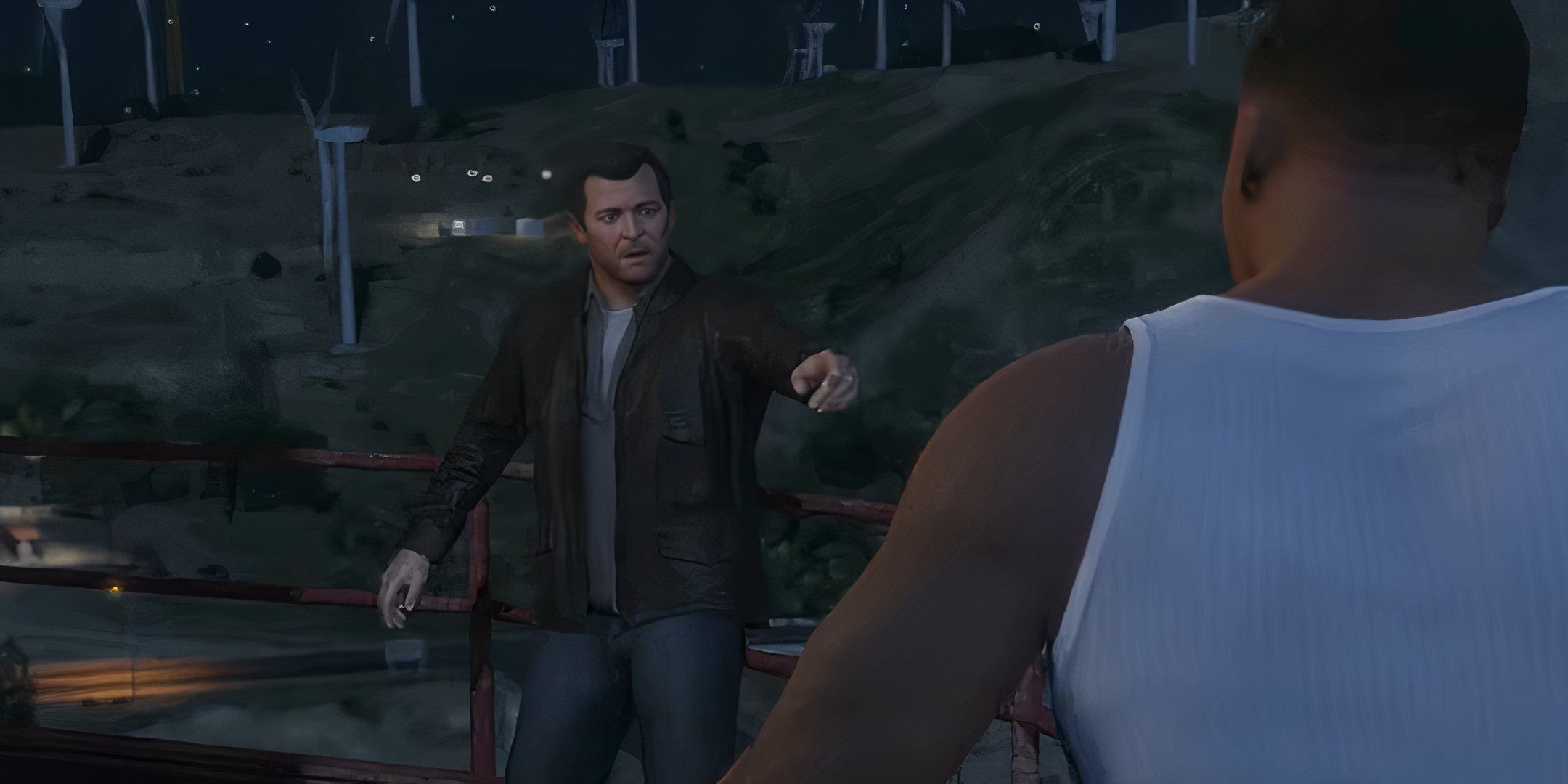 Michael Chides Franklin's ending of Grand Theft Auto 5.