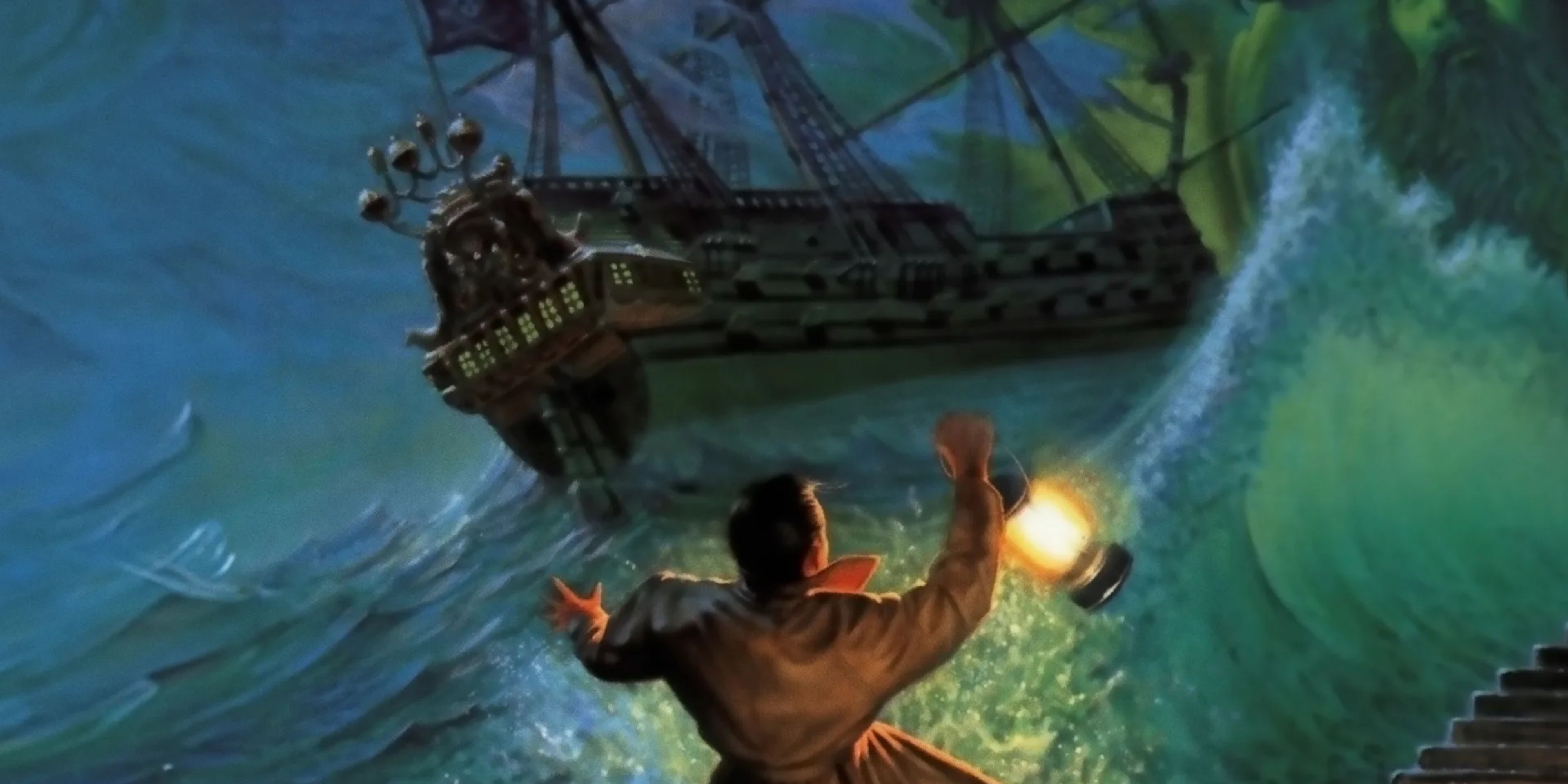 man alarmed by a ship on alone in the dark 2&rsquo;s key art.