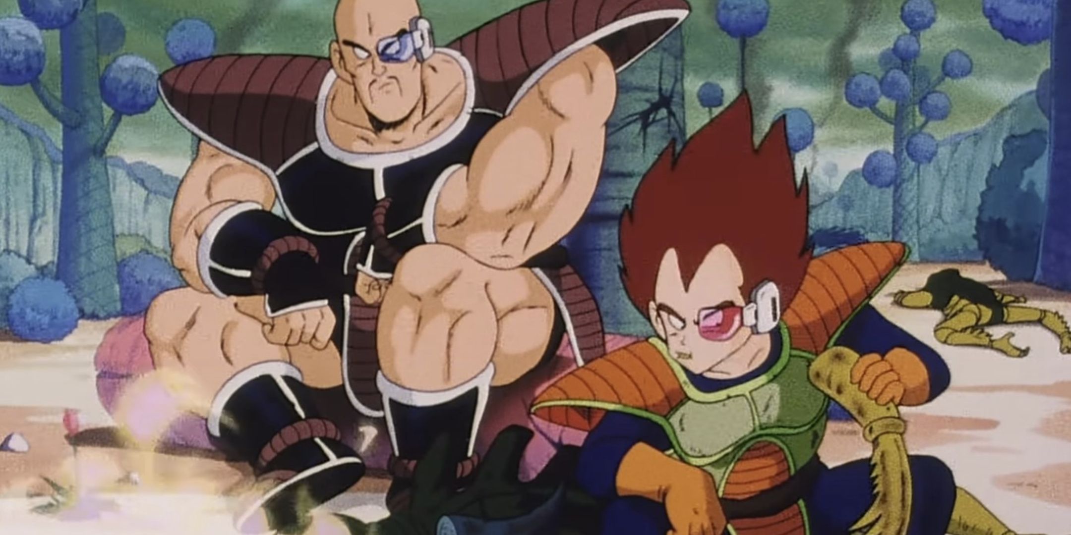 Dragon balls are eating and vegetable bug people are eating.