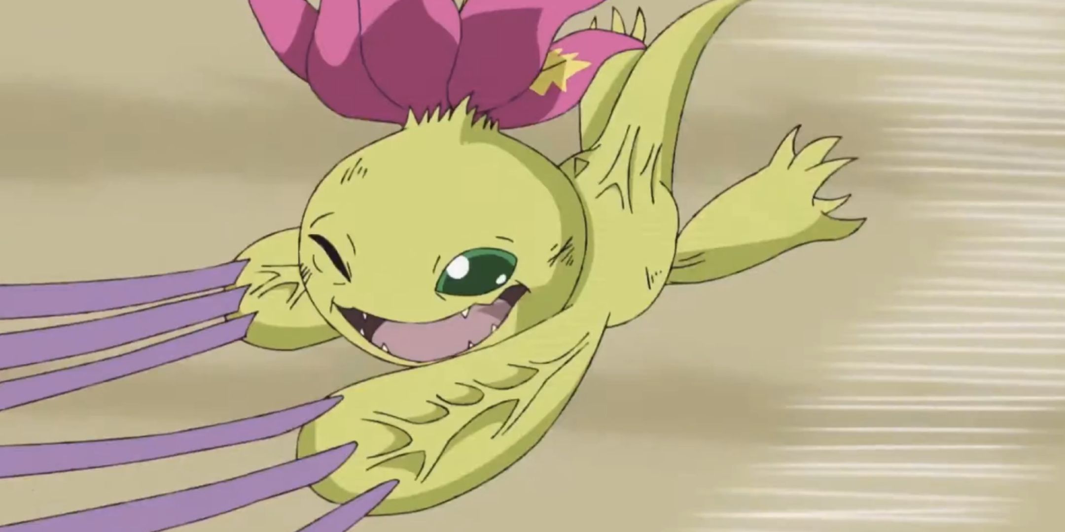 Palmon is being thrown all around in the Digimon Adventure 2020 remake.