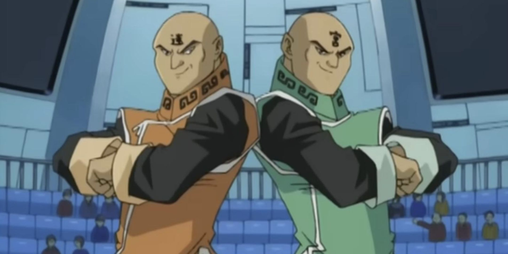 Para and Dox during the Tag Team Duel from Yu-Gi-Oh! GX.