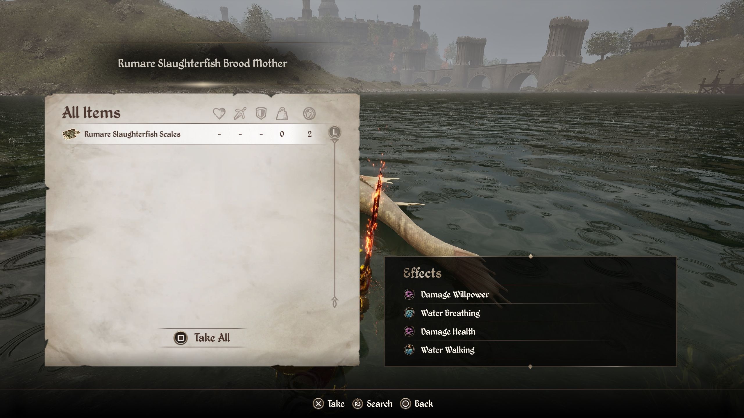 Player just obtained the Rumare Slaughterfish Scales - Oblivion Remastered