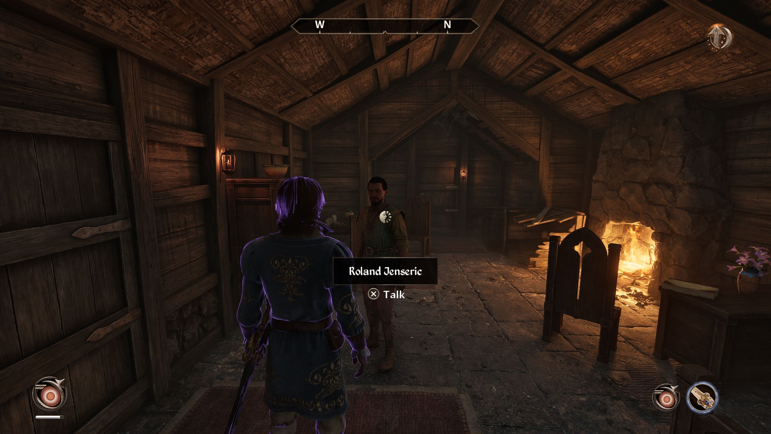 Player standing in front of Roland - Oblivion Remastered