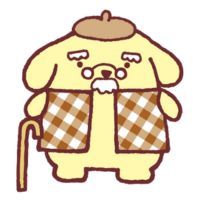 Pompompurin&rsquo;s Grandpa Sanrio character on a white background.