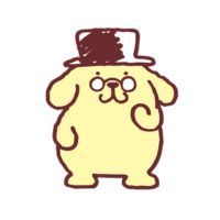 Pompompurin&rsquo;s Papa Sanrio character on a white background.