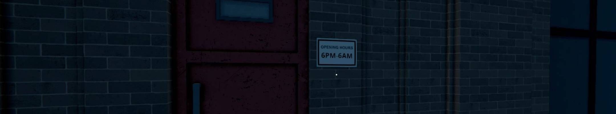 Schedule 1, at night illegal warehouse door, with a mark with open time.
