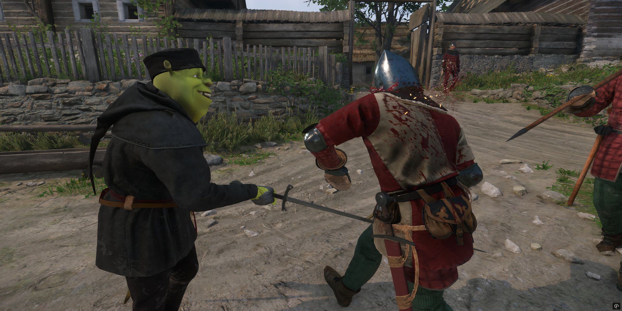 shrek slashing a guard in kingdom come deliverance 2.