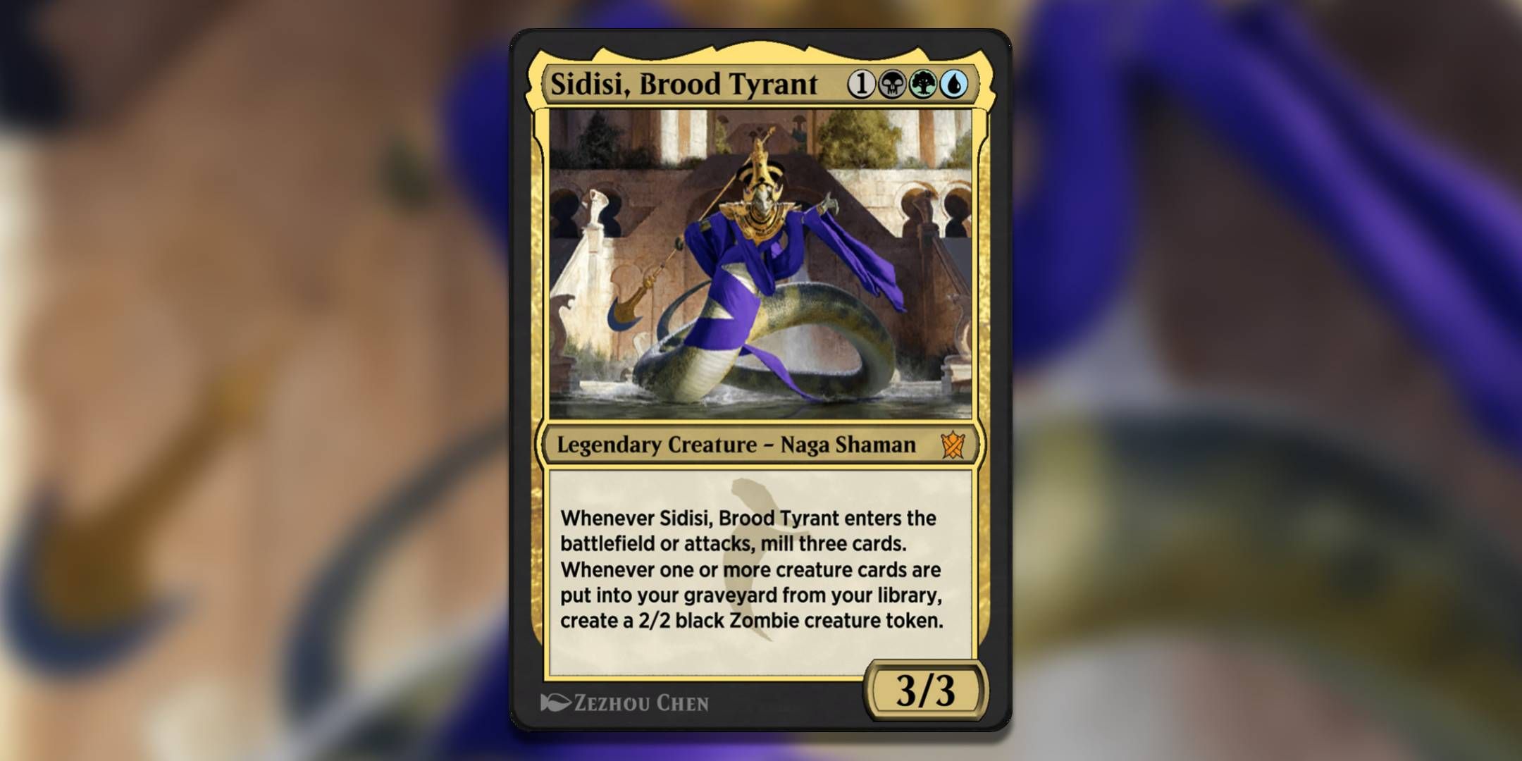 The Magic The Gathering card Sidisi Brood Tyrant by Zezhou chen.