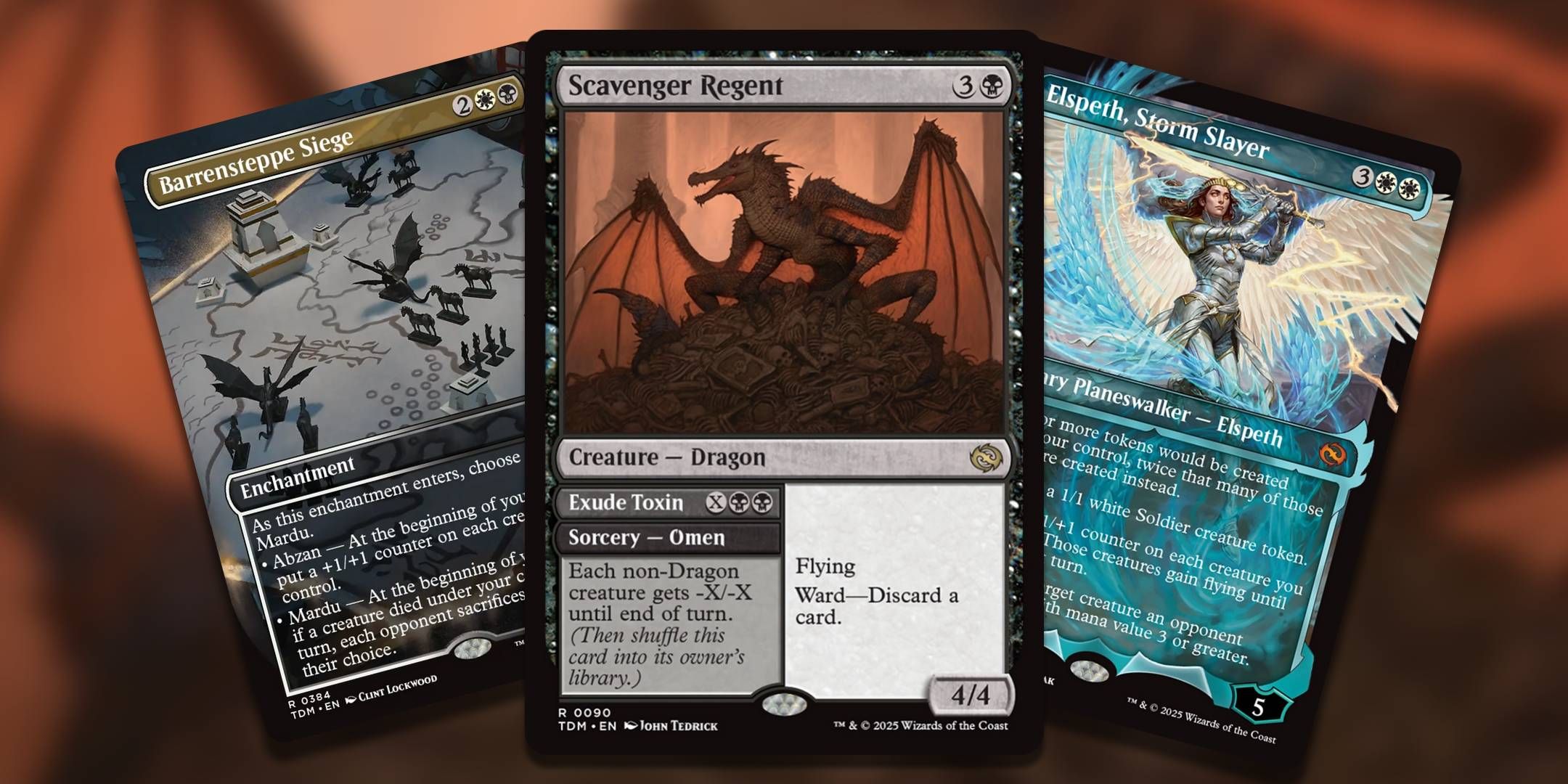بهترین به روزرسانی های زیر 10 دلار برای Tarkir: فرمانده مهاجم Jeskai Dragonstorm Precon 7 سه مورد از بهترین کارت محدود از Tarkir Dragonstorm در Magic The Gathering.