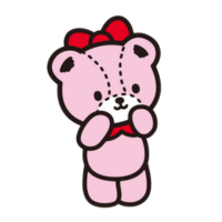 Tiny Pink Sanrio character on a white background.