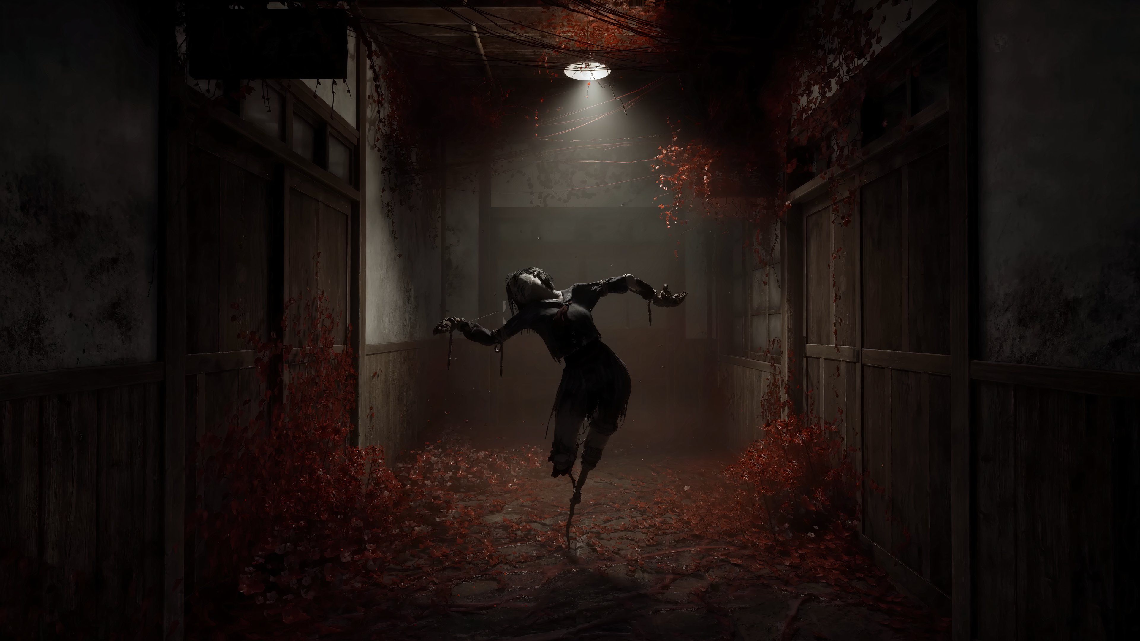 weird creature in a hallway in Silent Hill f.