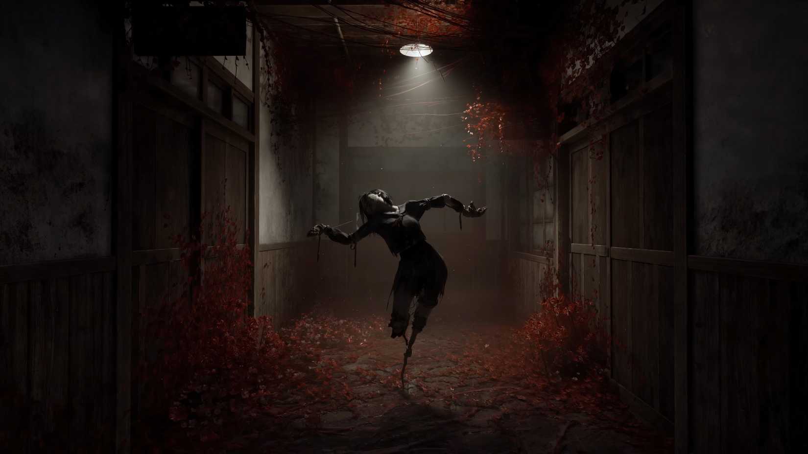 Strange creature in a hall in Silent Hill F.