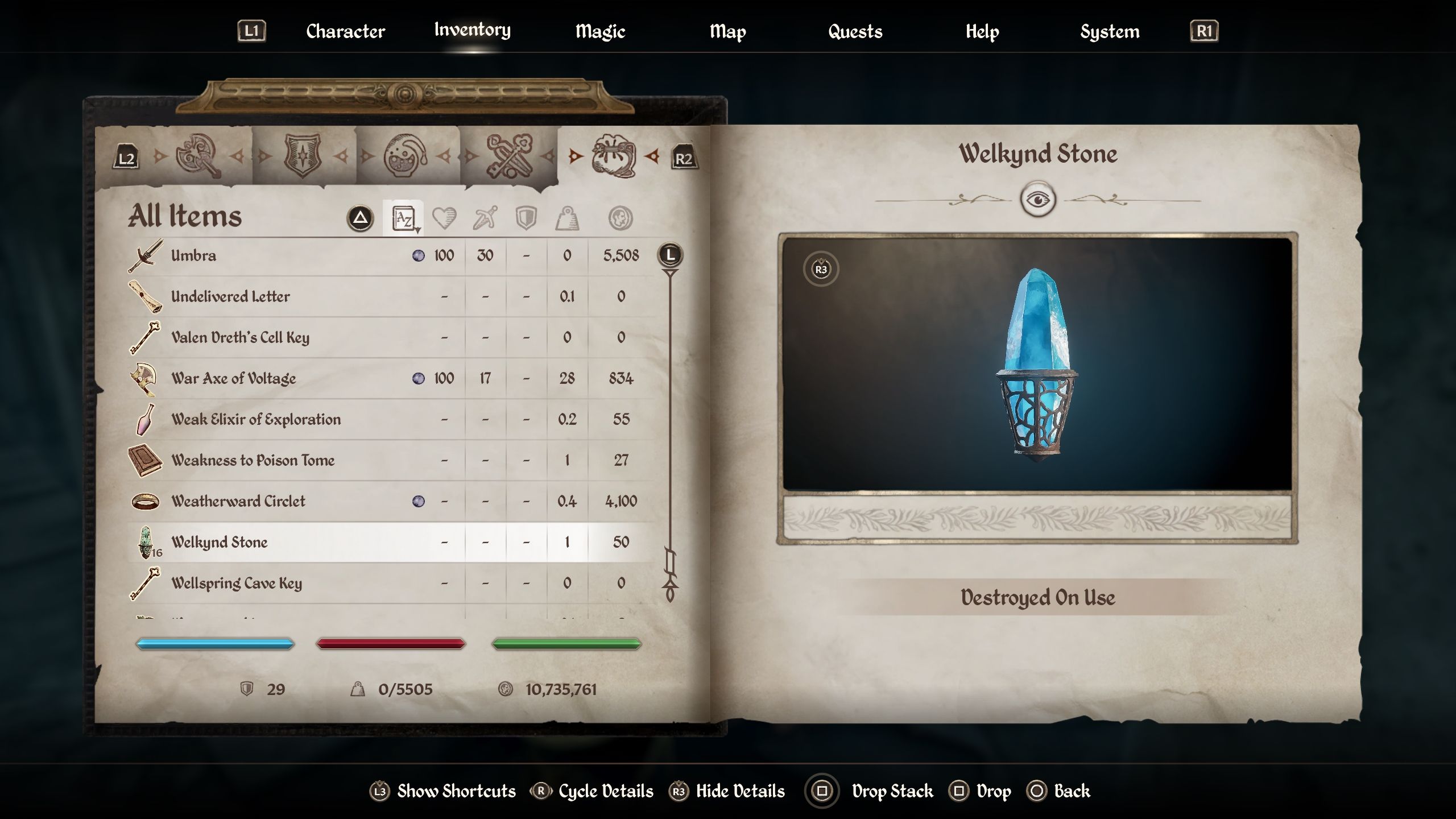 Welkynd Stone description - Oblivion Remastered