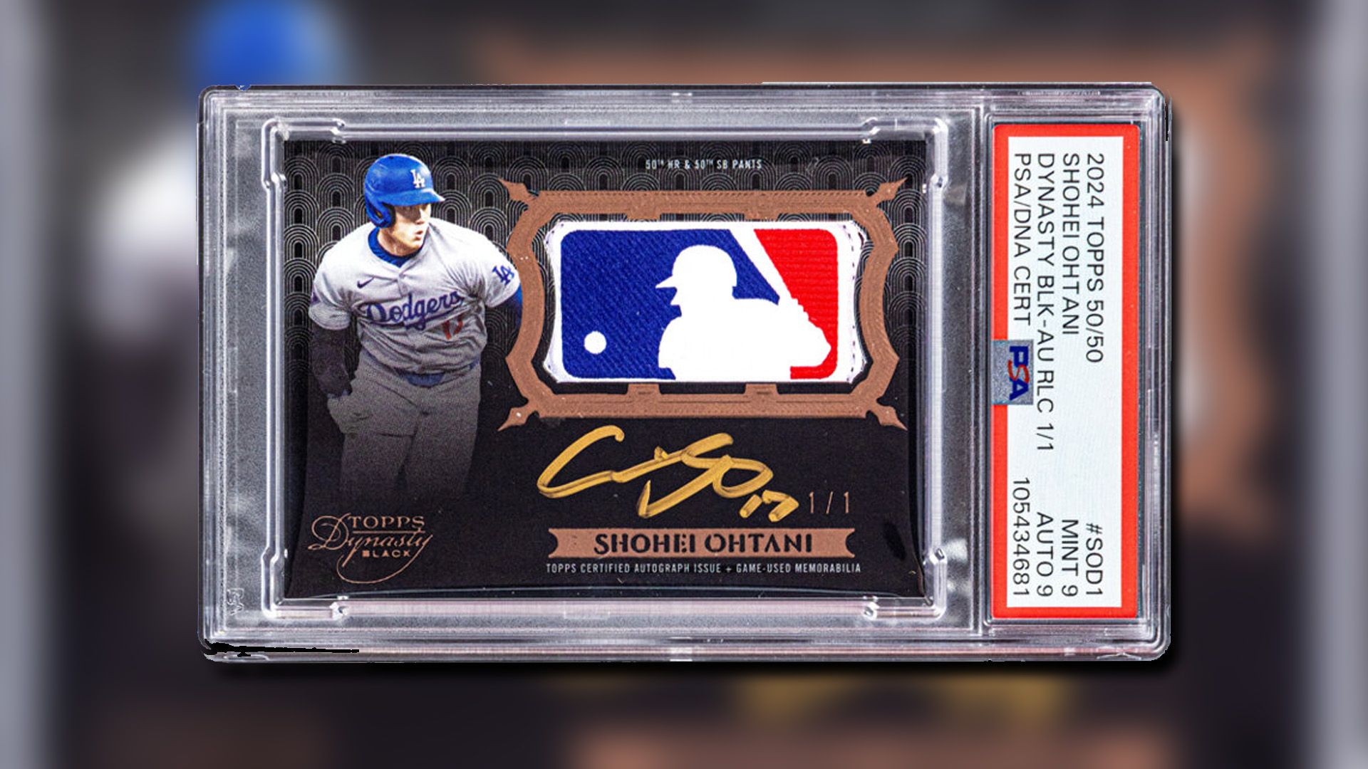 2024 Topps Shohei Ohtani Dynasty Card Black-Autographed Card.