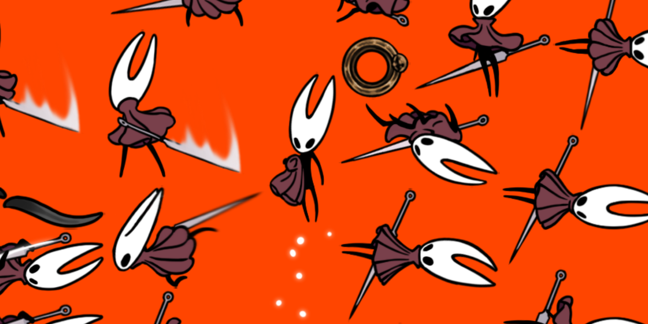 A bunch of Hornet sprites, including one wearing no clothes