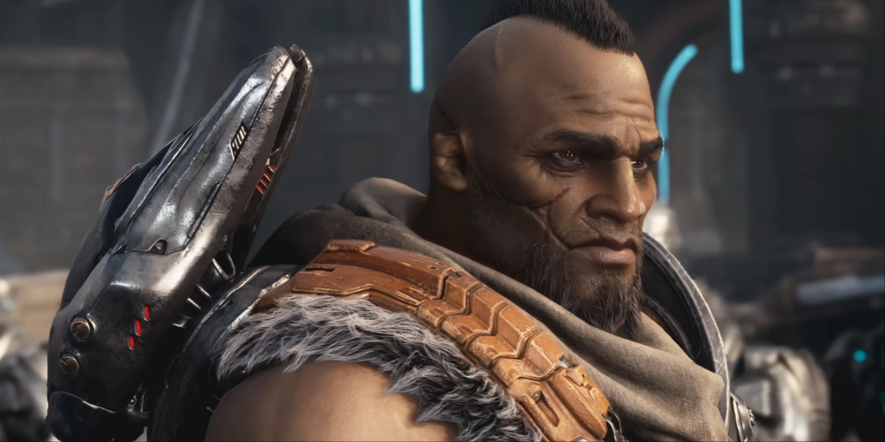 A close-up of Commander Valen in Doom The Dark Ages.