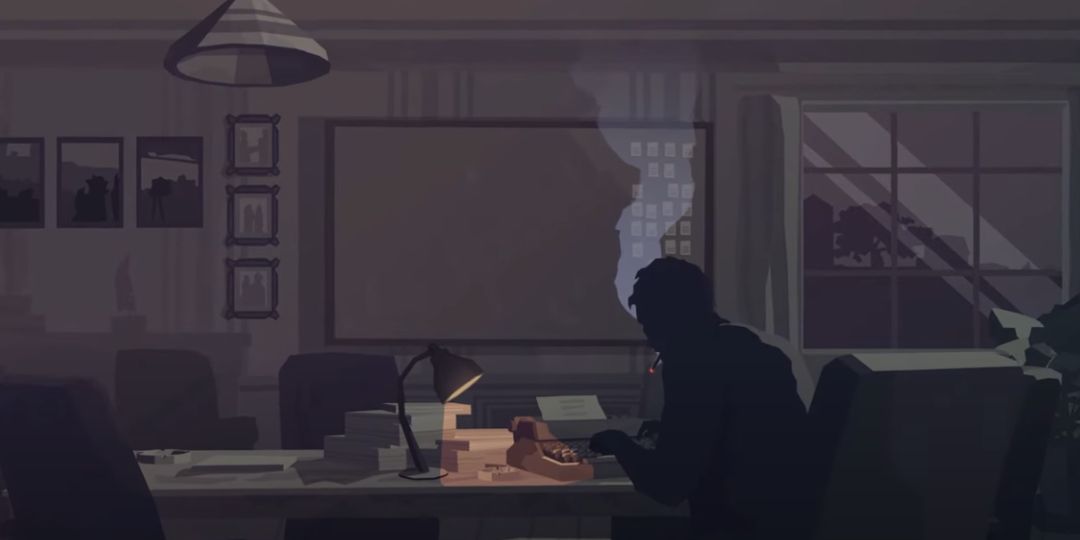 A man writes in the dark.