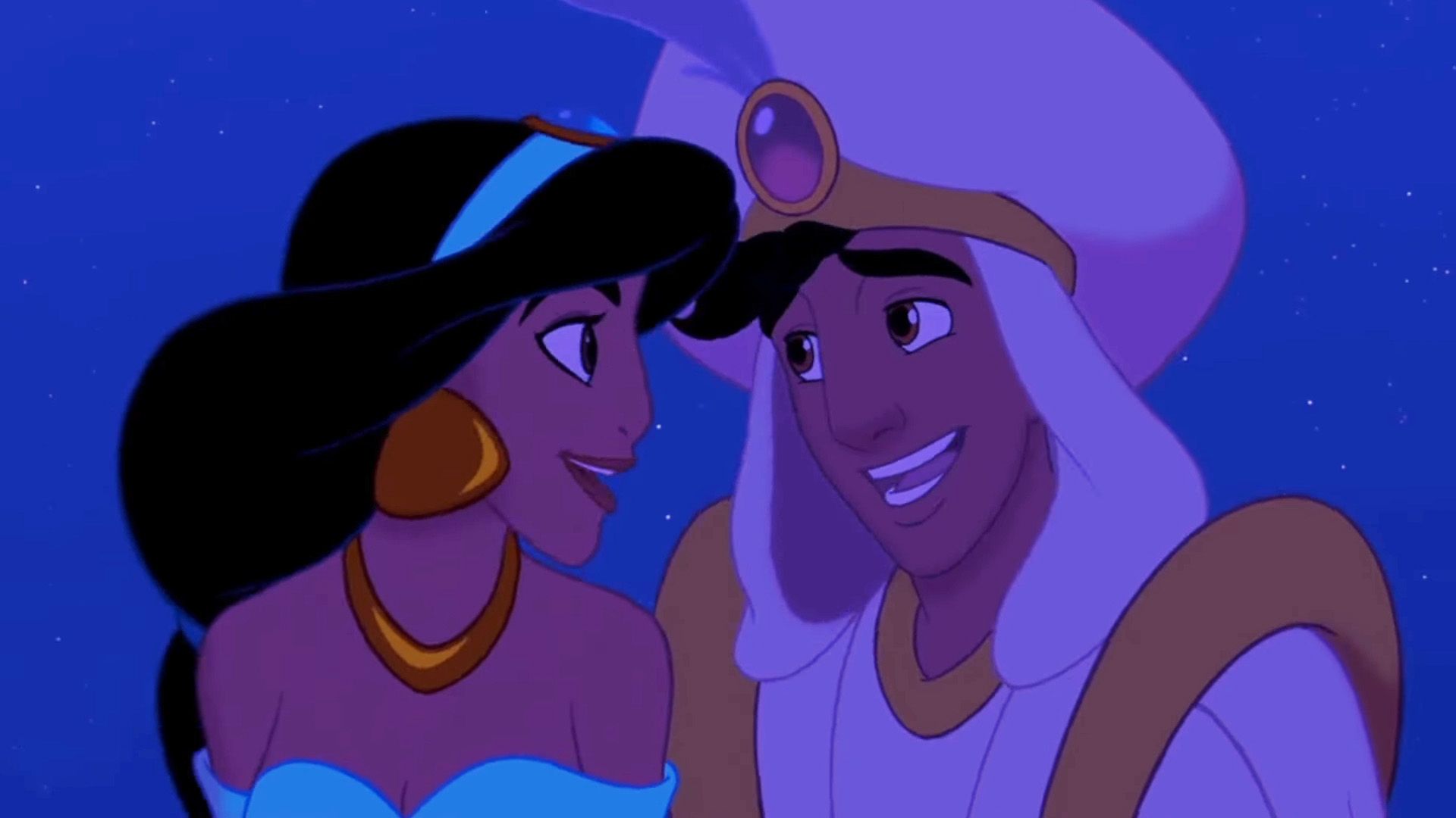 A Whole New World song scene from Aladdin.
