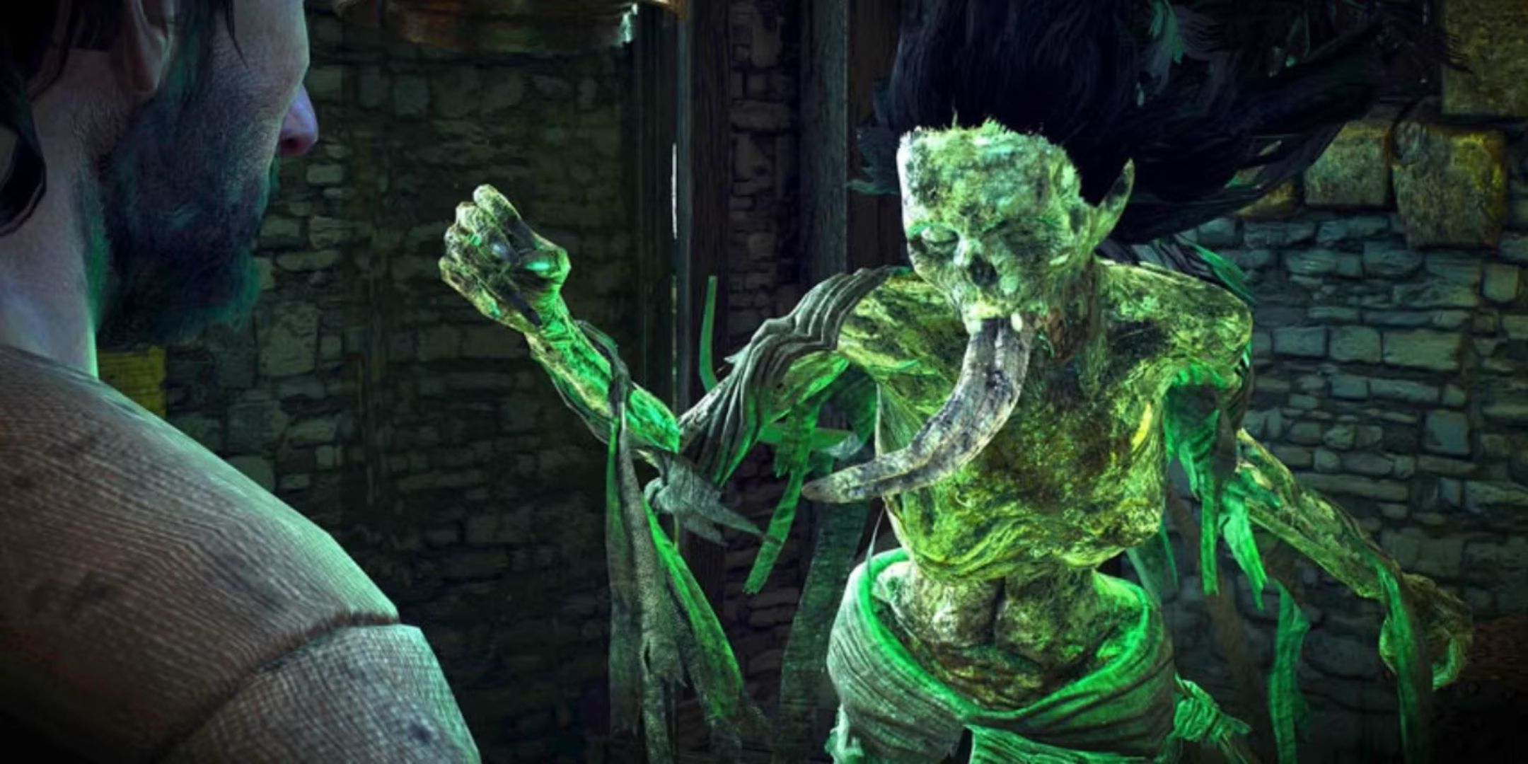 Anabelle looking at Graham in The Witcher 3.