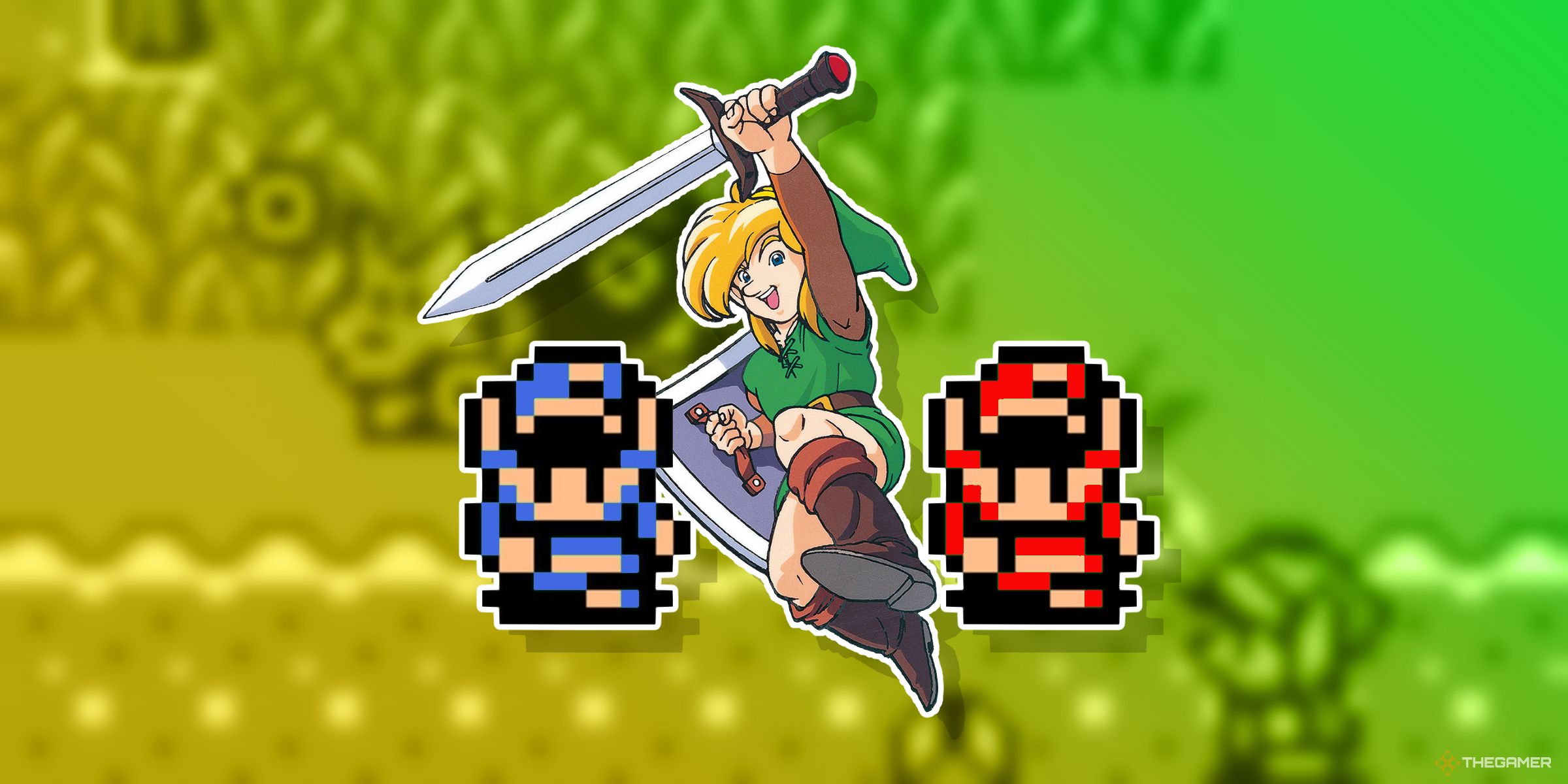 Legend of Zelda: Links with your spirits wearing blue and red clothes with link awareness.