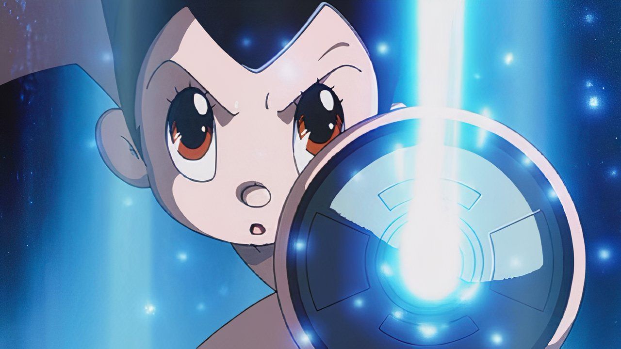Astro Boy raises his shield in the 2003 Astro Boy anime.
