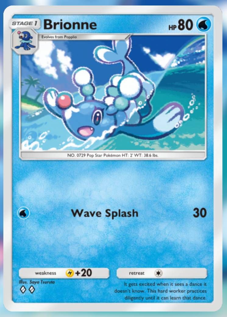The Brionne card, from Celestial Guardians in Pokemon TCG Pocket.
