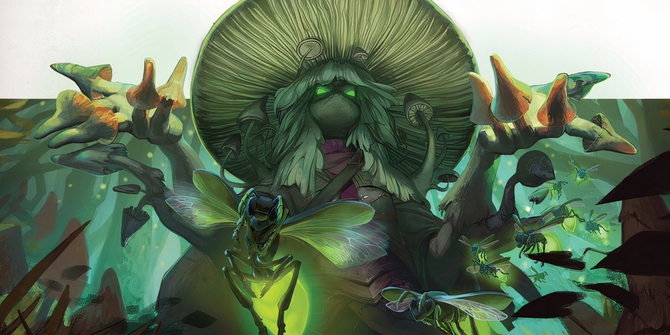 A fungril druid player-character in Daggerheart casting a spell.