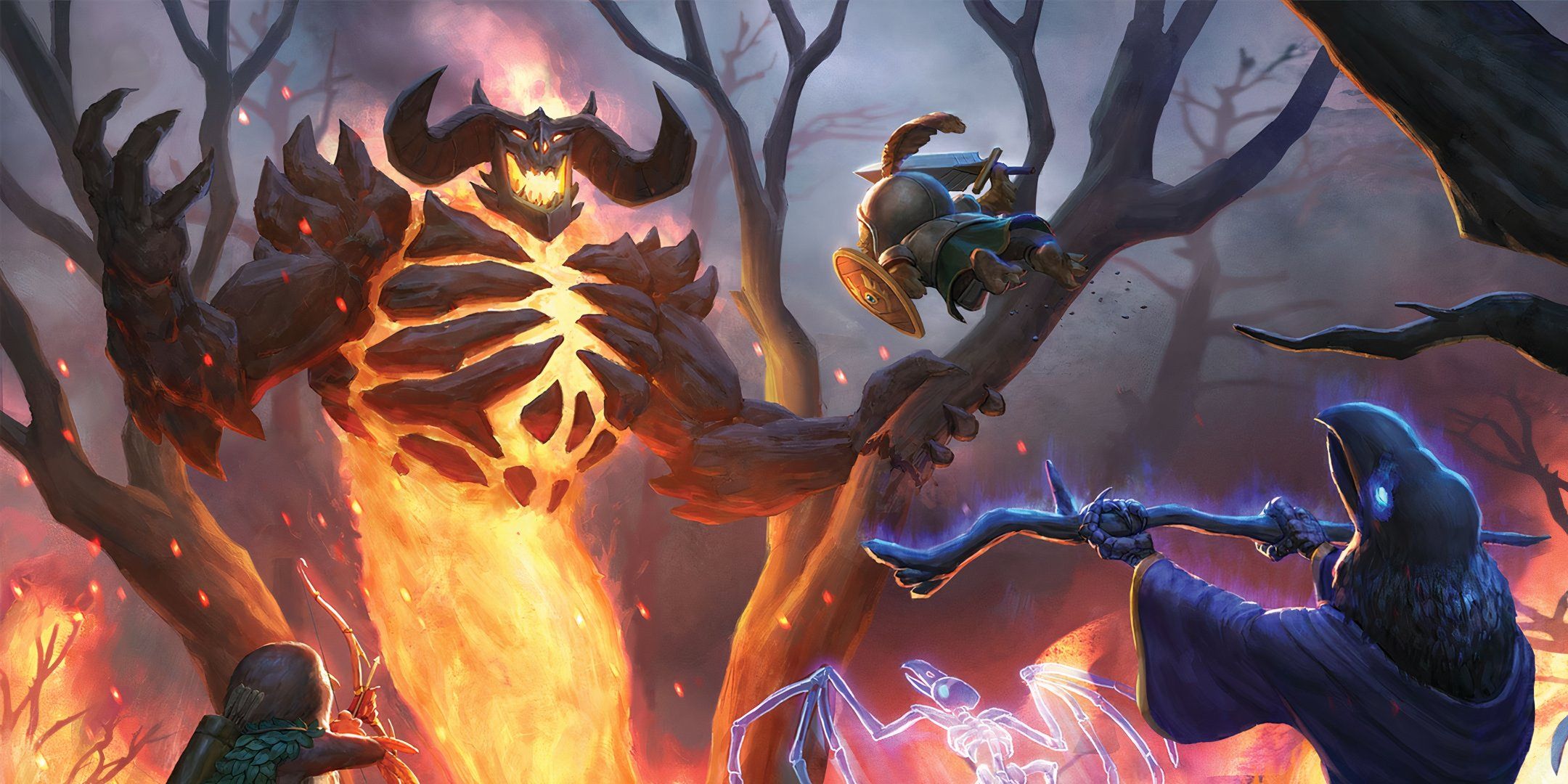 A group of adventurers does battle with the Aspect of Fire in DND.