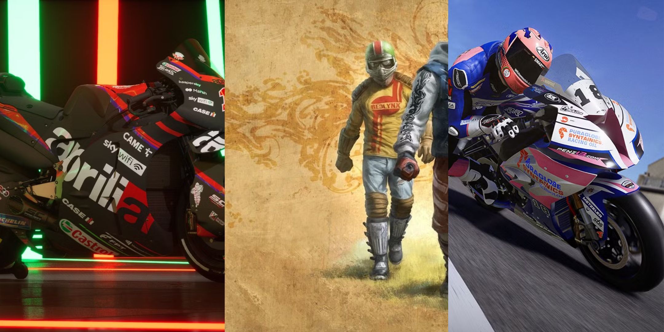 Moto GP22, TT Oil of Man in TT Oil of Evolution, and an image grid.