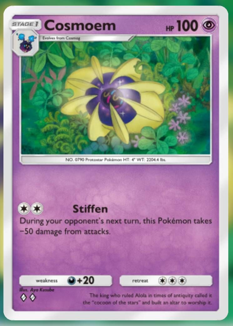 کارت Cosmoem ، از نگهبانان آسمانی در جیب Pokemon TCG.