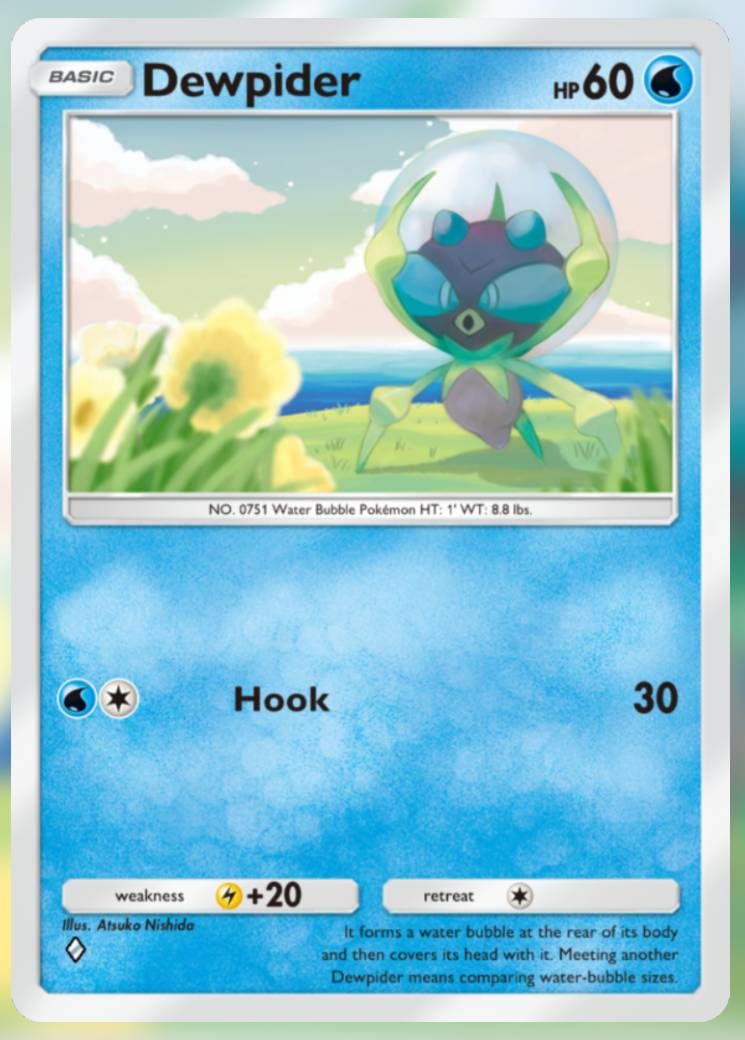 The Dewpider card, from Celestial Guardians in Pokemon TCG Pocket.