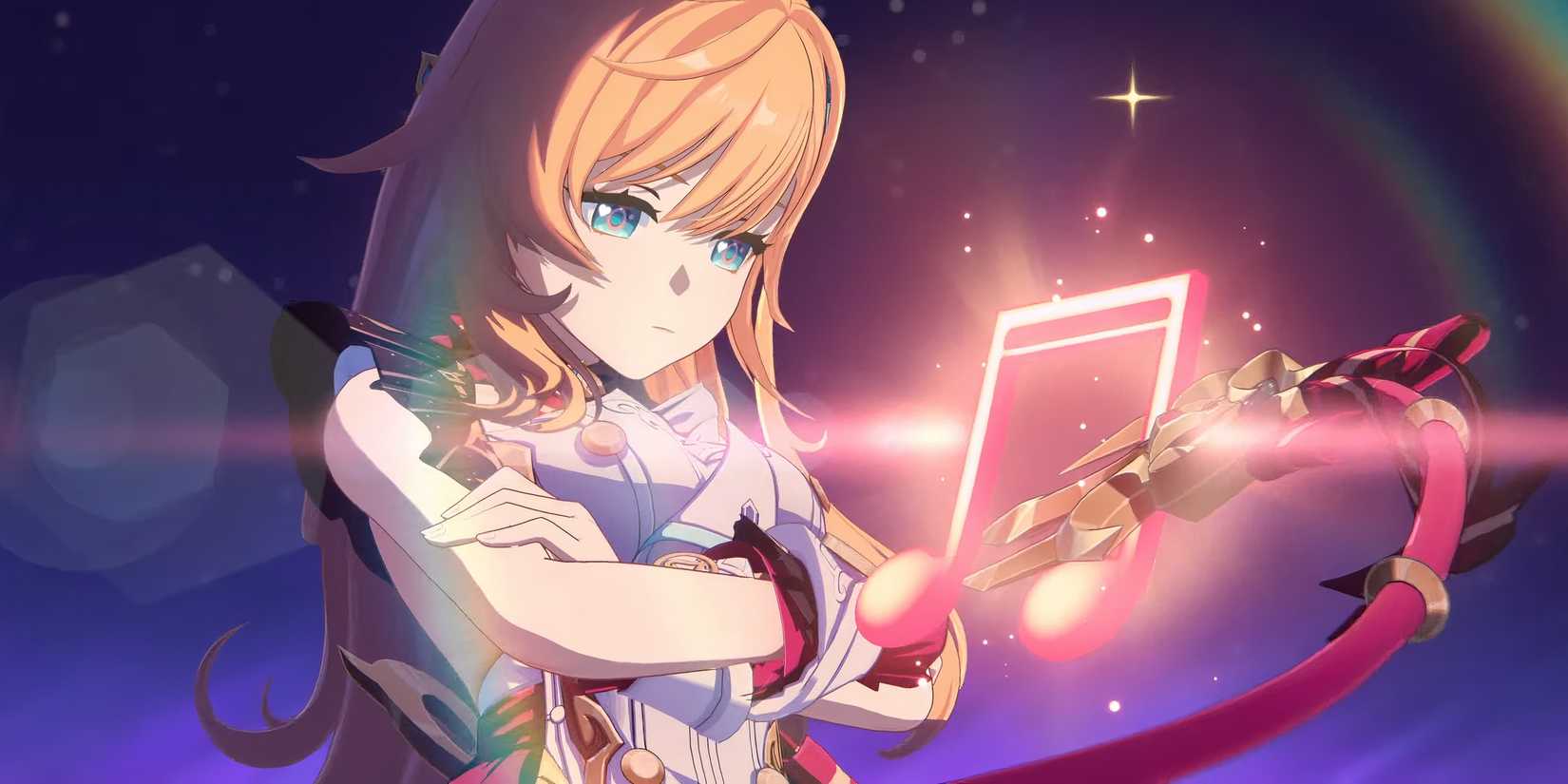 escoffier with a music note in genshin impact.