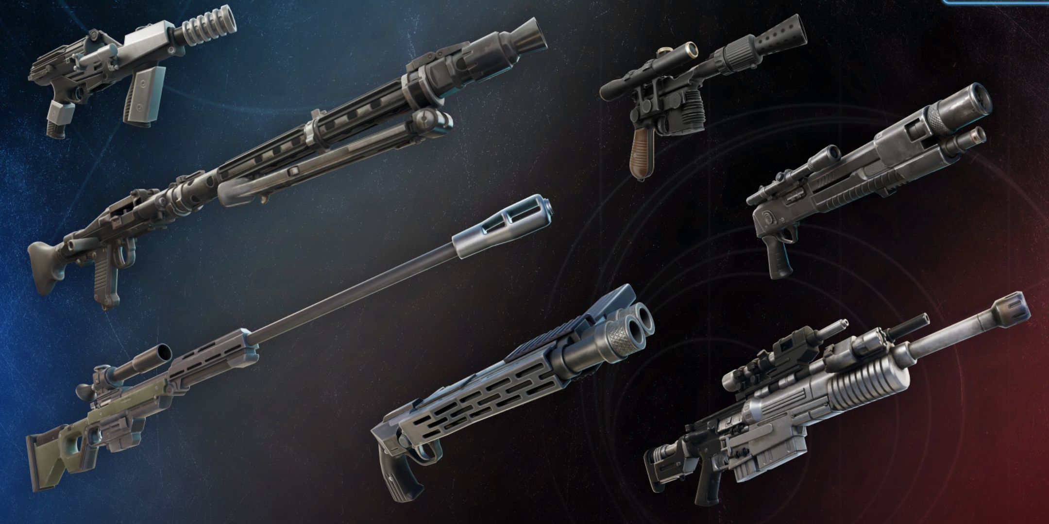 All of the blasters that are in Fortnite Chapter 6, Season 3.