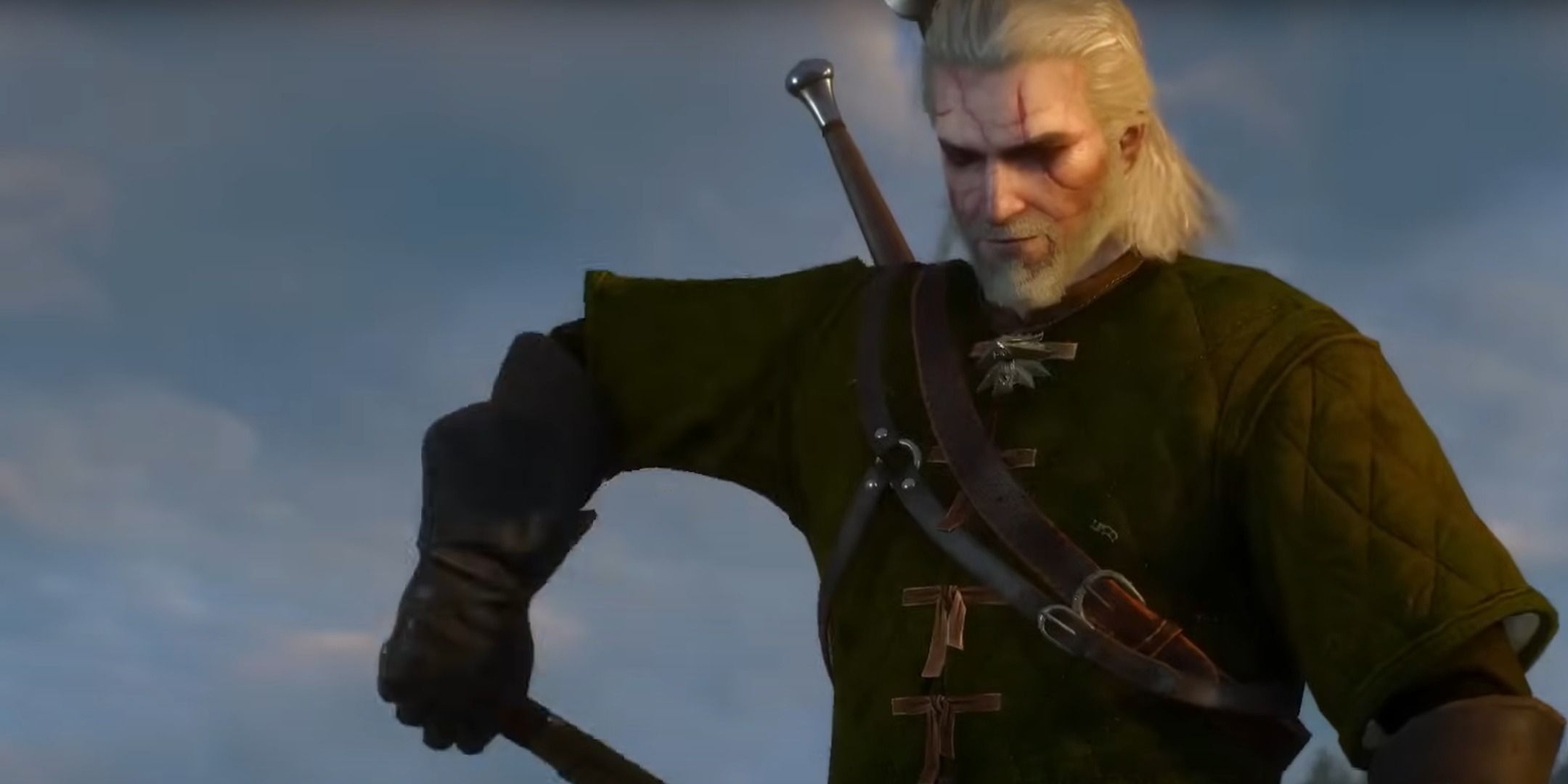 Geralt getting a Griffin Trophy in The Witcher 3: Wild Hunt.