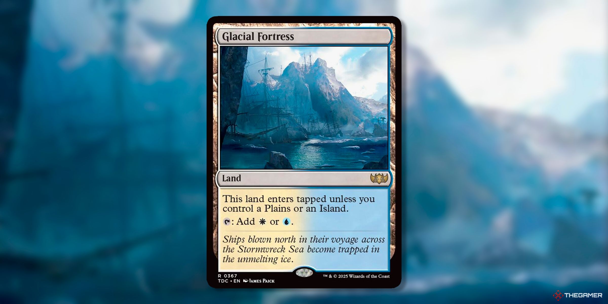 Glacial Fortress (Rare, 367) By James Paick From The Tarkir: Dragonstorm Commander Azorius Precon Of Magic: The Gathering.