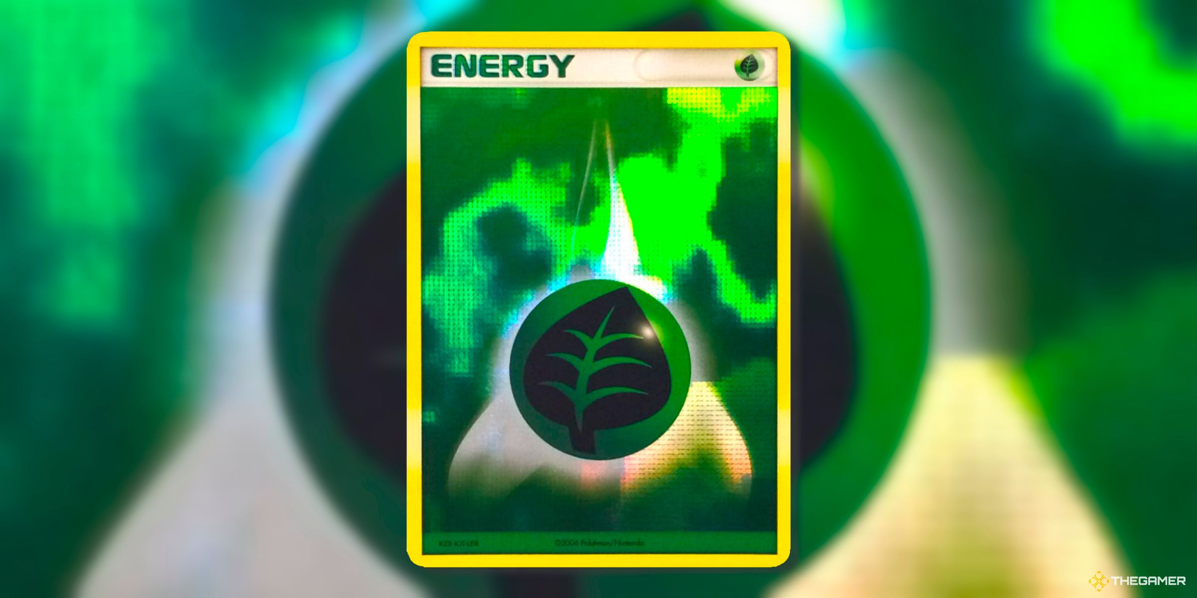 Grass Energy (2006-2007 League Promo) card from the former era of Pokémon TCG.
