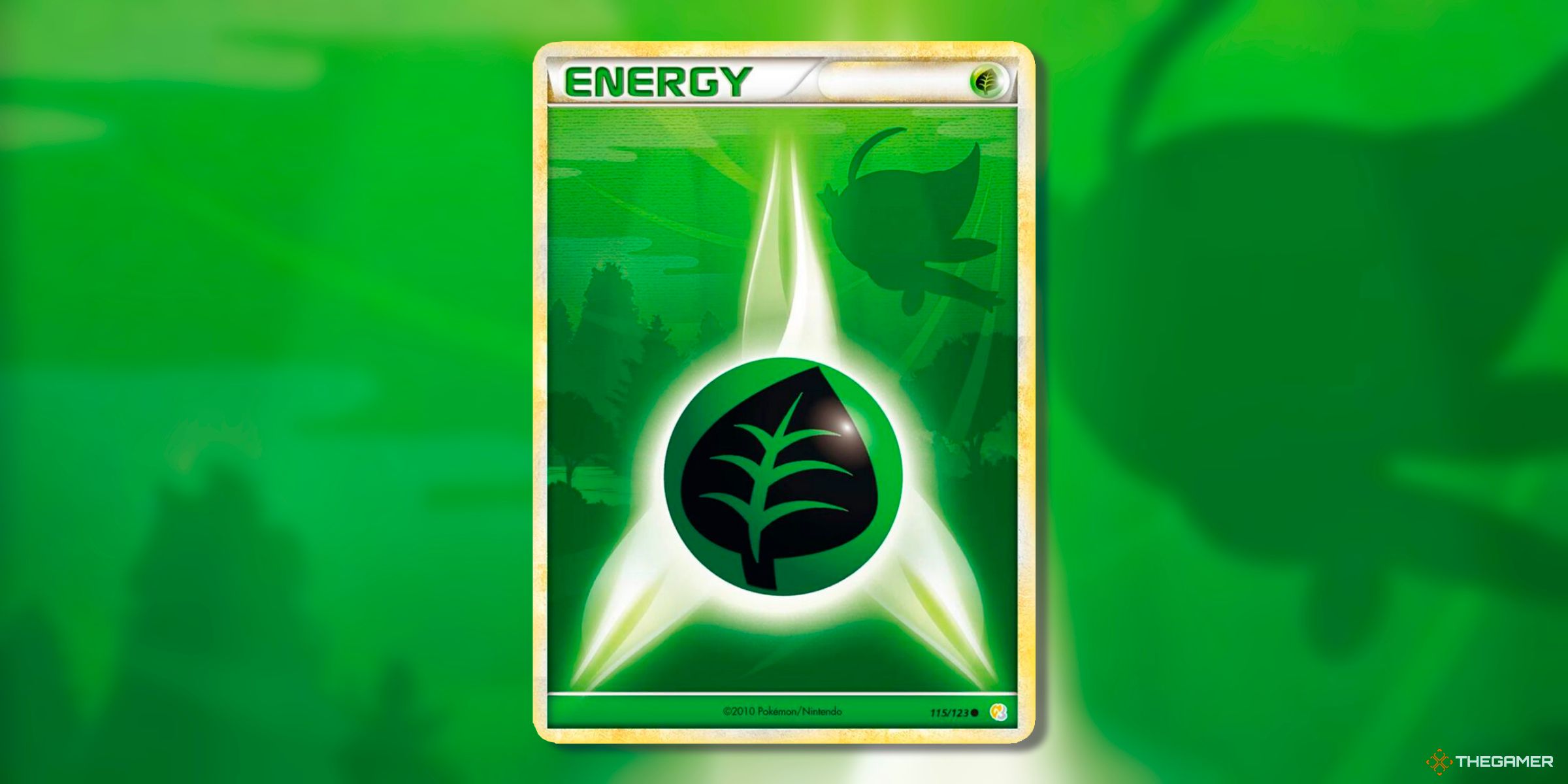 Pokémon TCG Extension Heart Gold Solicelore Grass Energy (Common, 115) Cards.