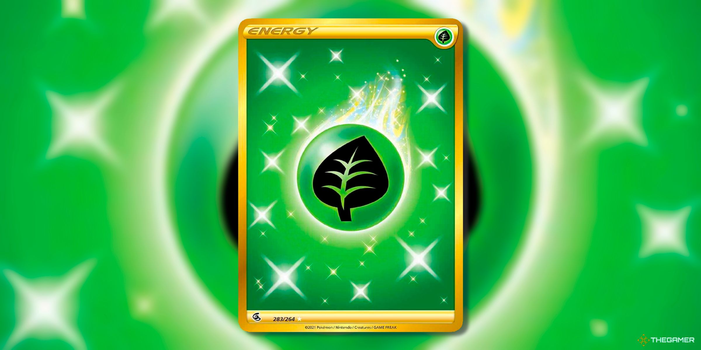 Pokémon TCG Extension Fusion Strike The Grass Energy (Secret Rare, 283) Card.