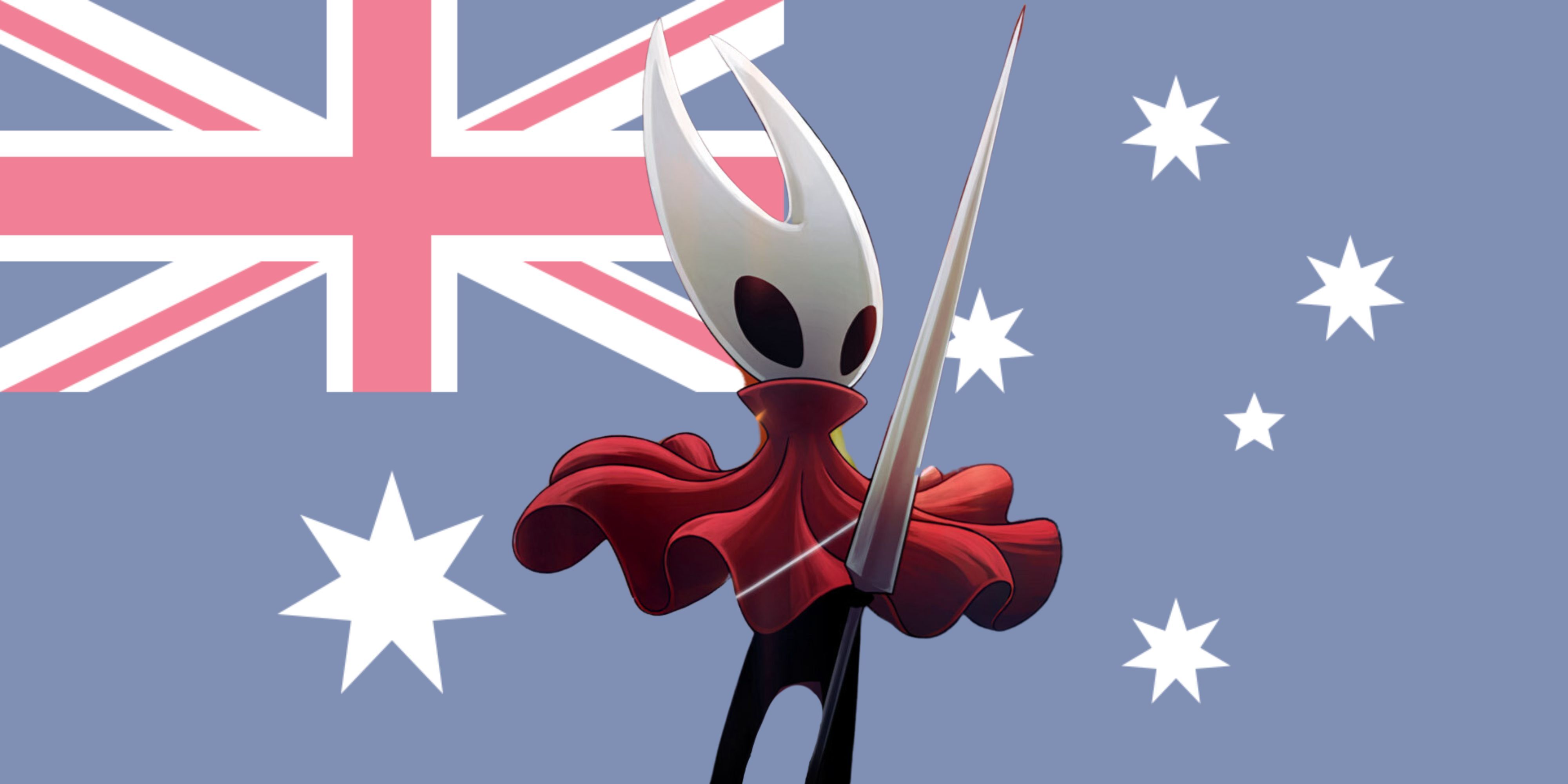 Hornet from Silksong on Australian flag