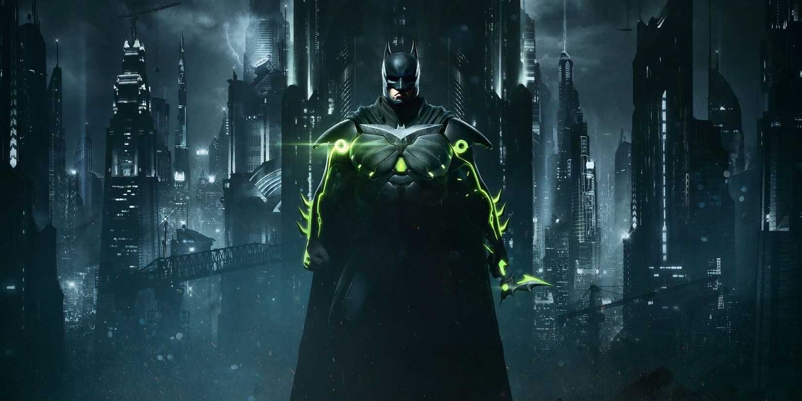 Batman in his cryptonite armor in injustice 2.