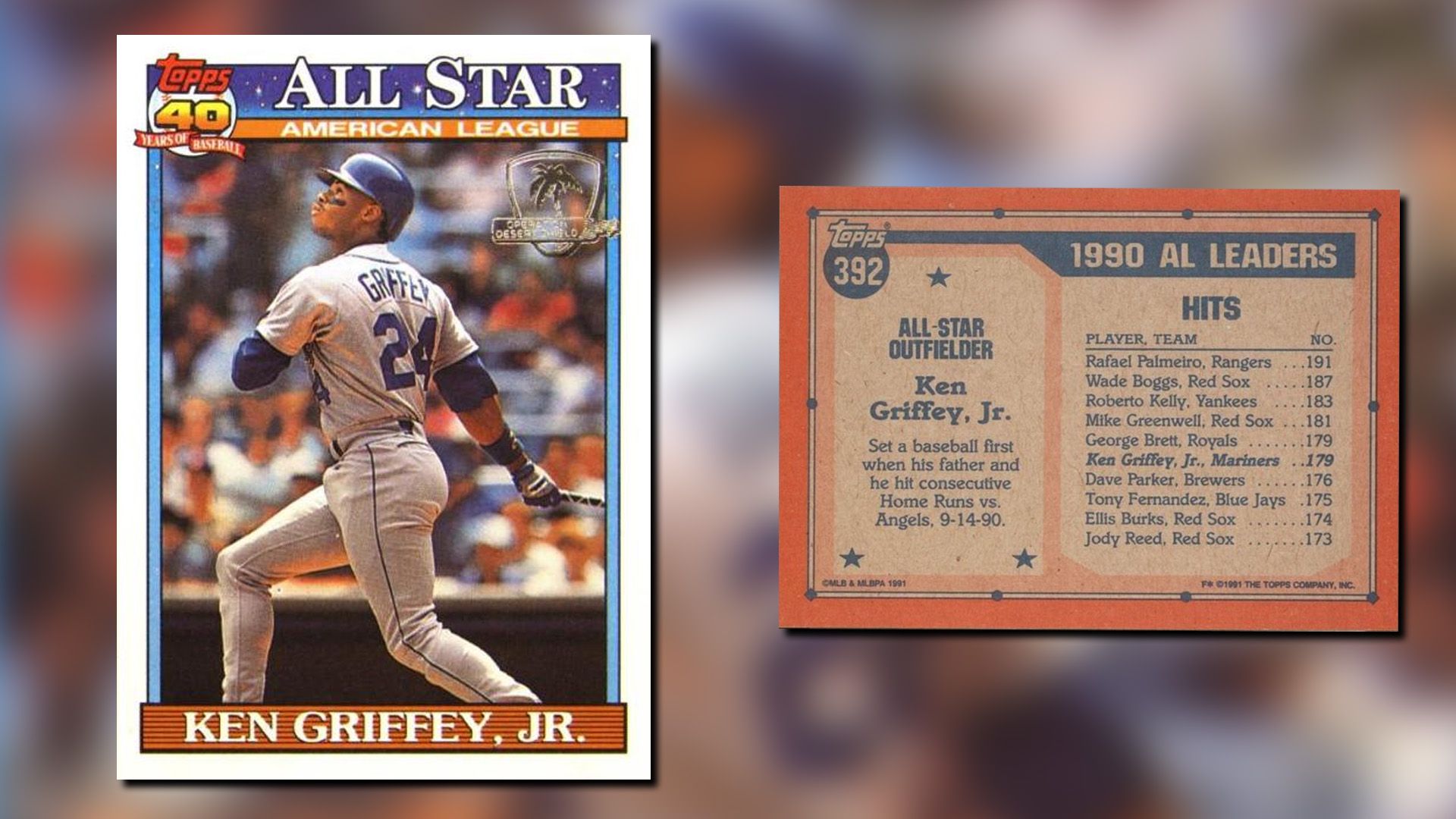 کارت کن گریفی جونیور از سال 1991 Topps Desert Shield.