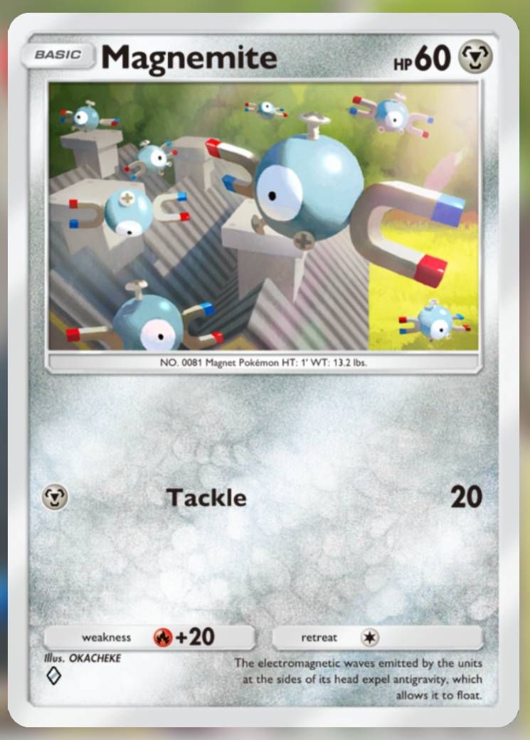 The Magnemite card, from Triumphant Light in Pokemon TCG Pocket.